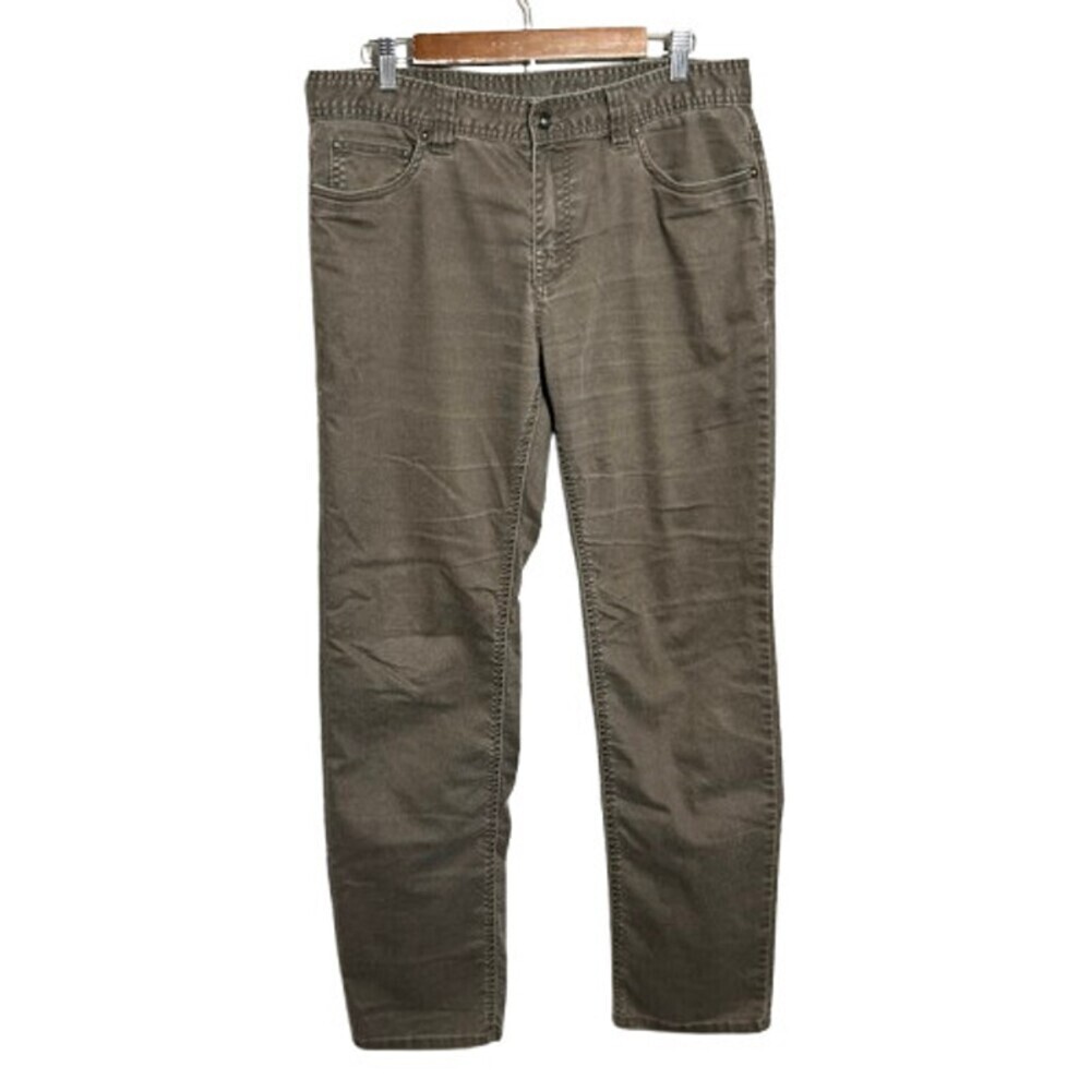 PrAna Mens Bridger Jeans Pants 34x34 Slim Fit Straight Leg Brown Organic Cotton